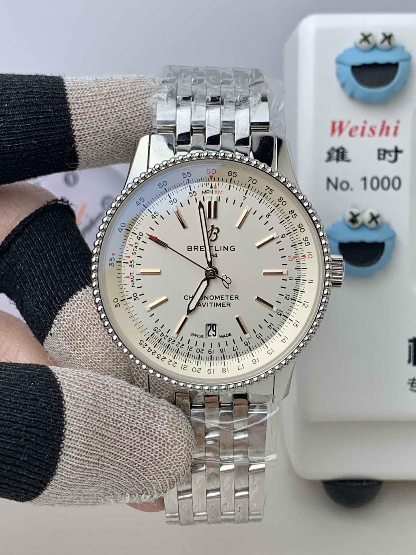 Breitling-Navitimer 1 41mm Date Stainless Steel/Steel White Dial TF A2824 Automatic