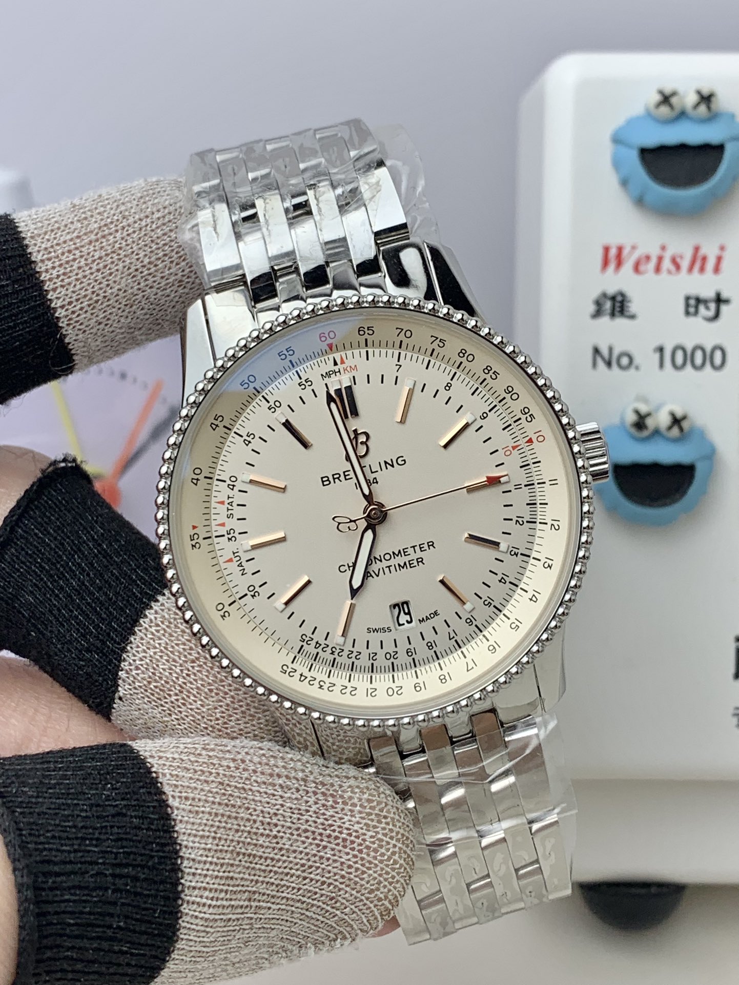 Breitling-Navitimer 1 41mm Date Stainless Steel/Steel White Dial TF A2824 Automatic - Image 3