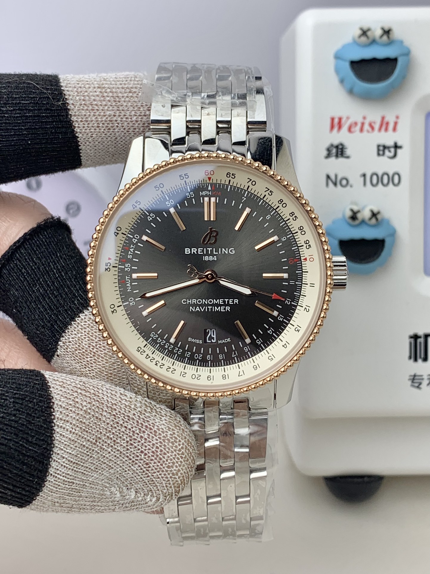 Breitling-Navitimer 1 41mm Date Stainless Steel/Rose Gold/Steel Black Dial TF A2824 Automatic