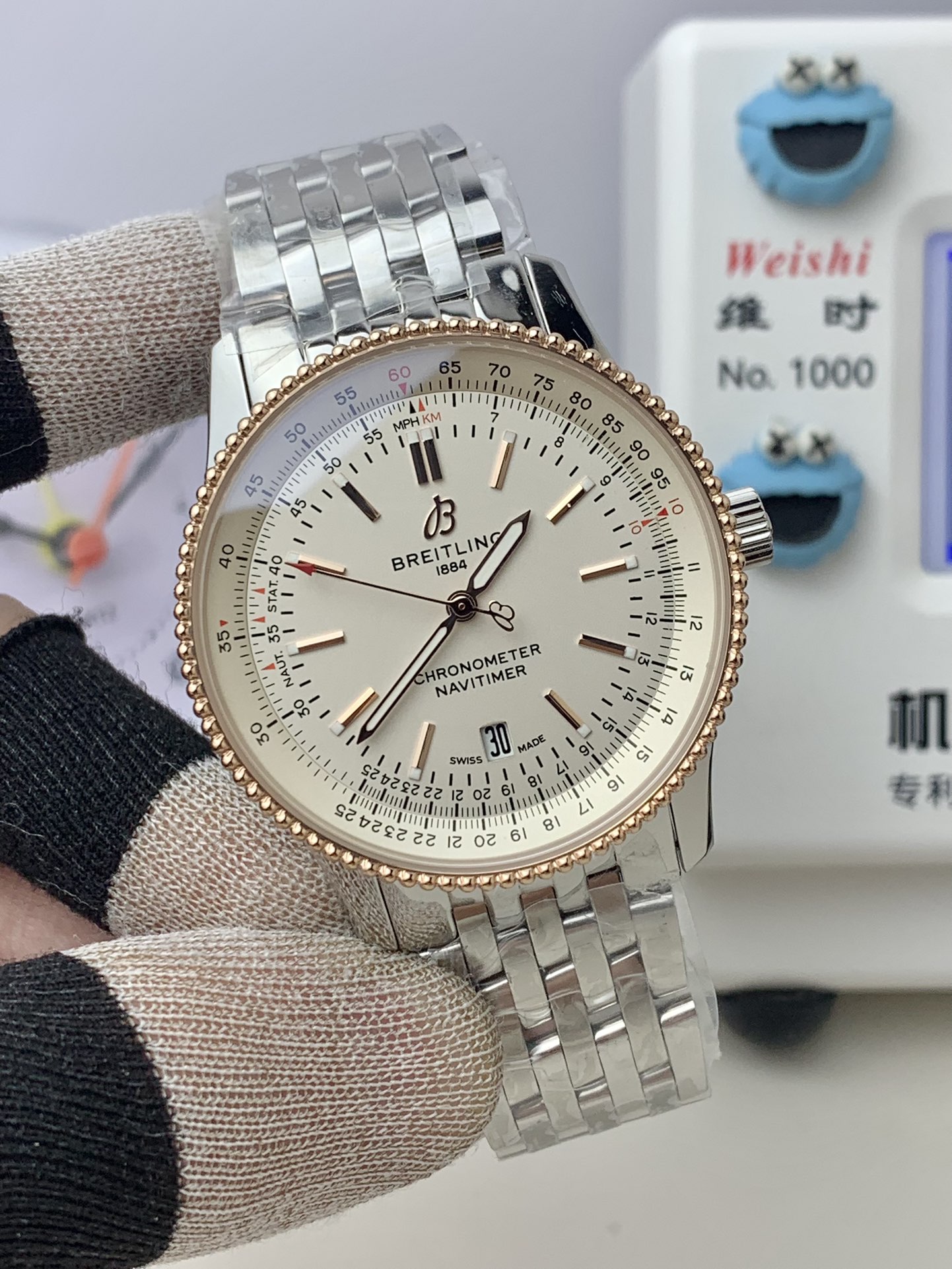 Breitling-Navitimer 1 41mm Date Stainless Steel/Rose Gold/Steel White Dial TF A2824 Automatic - Image 3