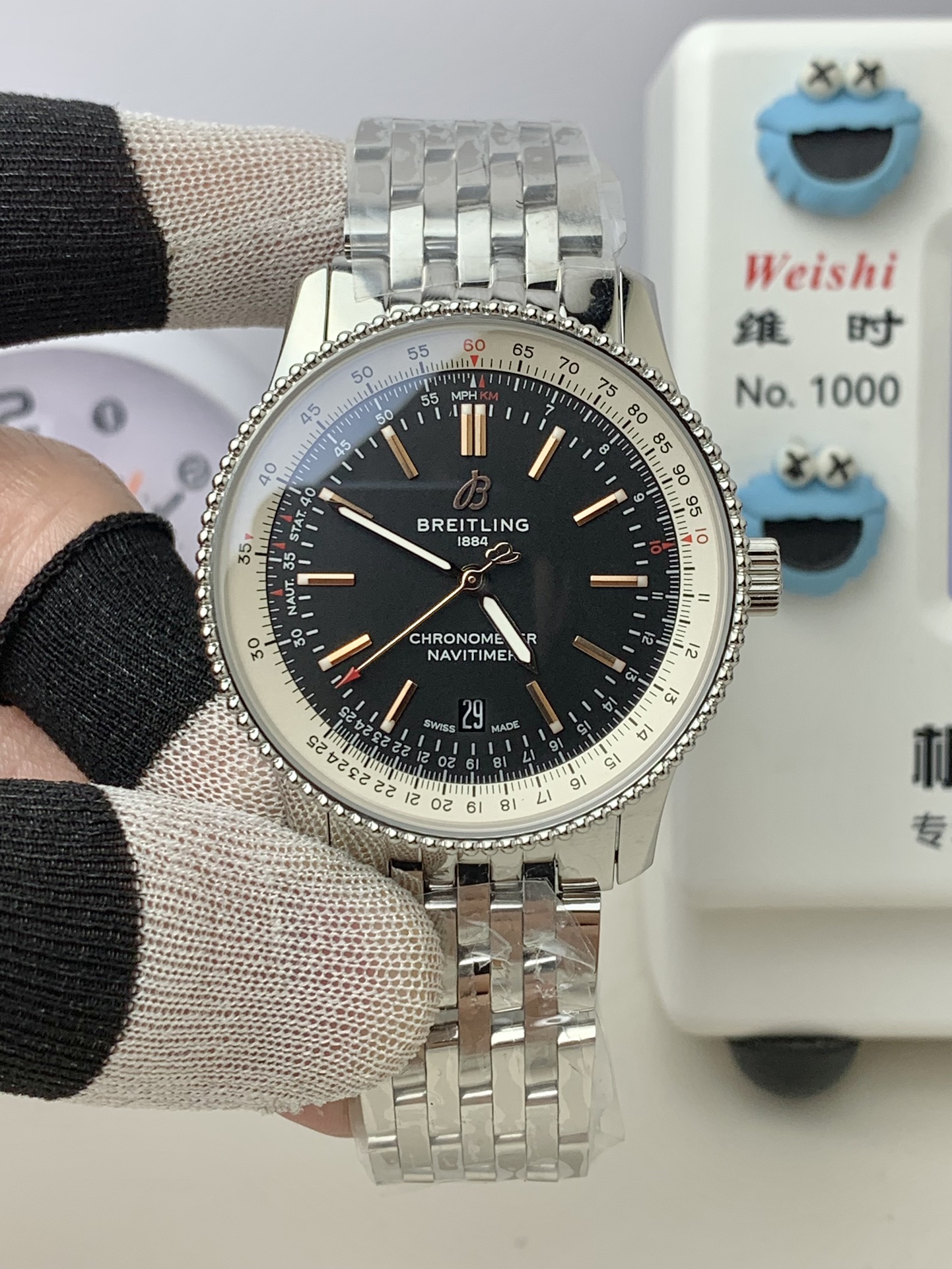 Breitling-Navitimer 1 41mm Date Stainless Steel/Steel Black Dial TF A2824 Automatic