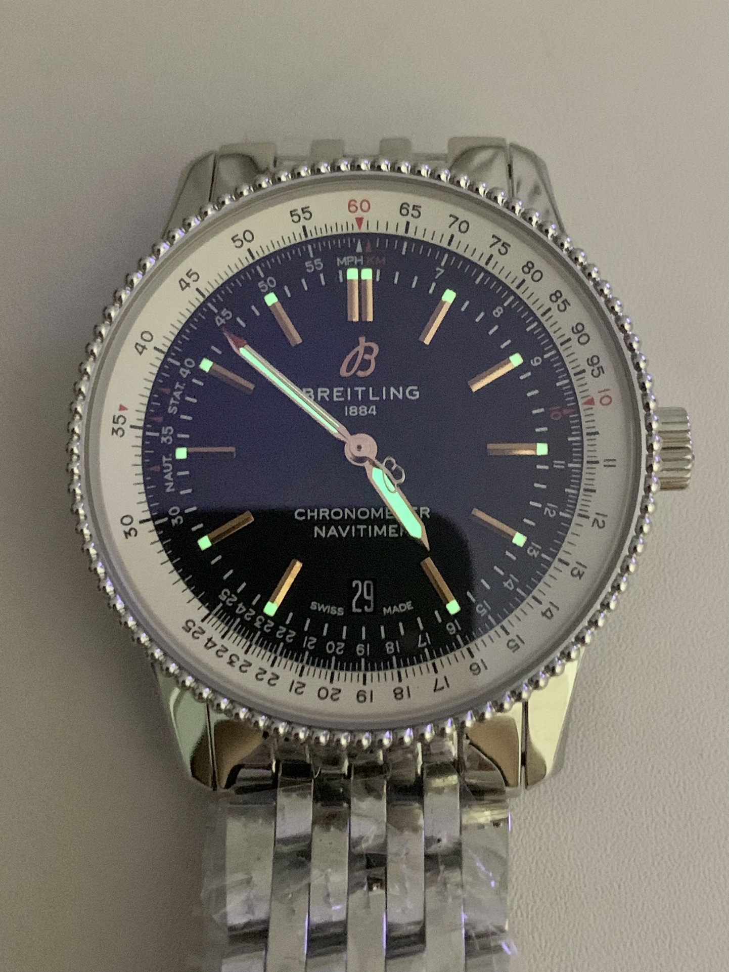 Breitling-Navitimer 1 41mm Date Stainless Steel/Steel Black Dial TF A2824 Automatic - Image 10