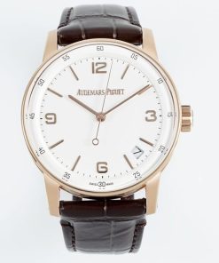 Audemars Piguet-Code 11.59 15210 41mm Rose Gold/Leather White Dial APSF SA4302 Automatic