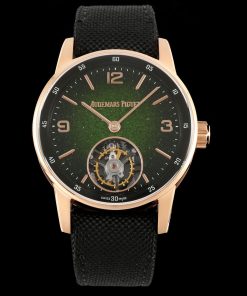 Audemars Piguet-Code11.59 41mm Rose Gold/Nylon Gradient Green Dial APPF Toubillon Maual