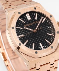 Alternative view of Audemars Piguet-Royal Oak 41mm 15510 Rose Gold/Rose Gold Black Dial Stick Markers APSF A4302 Automatic