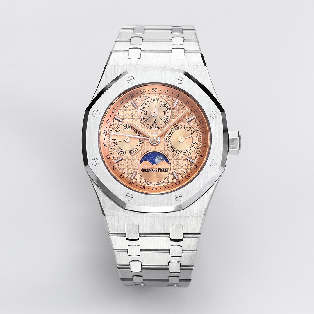 Audemars Piguet-Royal Oak Perpetual Calendar 41mm 26574ST Stainless Steel/Steel Rose Gold Dial BBSF A5134 Automatic
