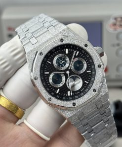 Alternative view of Audemars Piguet-Royal Oak Perpetual Calendar 41mm 26574ST Customized Frosted Stainless Steel/Steel Black Dial A5134 Automatic
