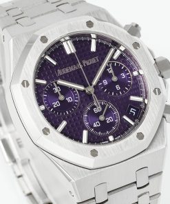 Alternative view of Audemars Piguet-Royal Oak Chronograph 26240ST 41mm Stainless Steel/Steel Purple Dial APSF V2 SH4401 Automatic