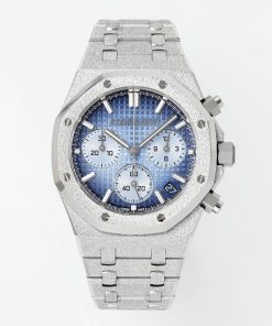 Audemars Piguet-Royal Oak Chronograph 26240BC 41mm Frosted Stainless Steel/Steel Gradient Blue Dial APSF V2 SH4401 Automatic
