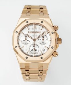 Audemars Piguet-Royal Oak Chronograph 26240 41mm Rose Gold/Rose Gold White Dial APSF V2 SH4401 Automatic