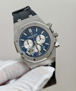 Alternative view of Audemars Piguet-Royal Oak Chronograph 26331ST 41mm Stainless Steel/Rubber Blue Dial APWF DD4801 Automatic