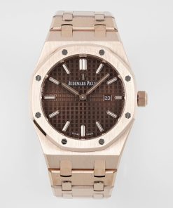 Audemars Piguet-Royal Oak Ladies 67651OR 33mm Rose Gold/Rose Gold Brown Dial ZF Swiss Quartz
