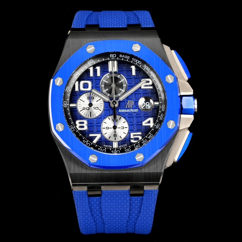 Audemars Piguet-Royal Oak Offshore 26400 Chronograph 44mm Stainless Steel/Rubber Blue/Silver Dials TKF A7750 Automatic