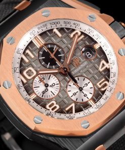 Alternative view of Audemars Piguet-Royal Oak Offshore 26400 Chronograph 44mm DLC/Rubber Grey/Silver Dials TKF A7750 Automatic