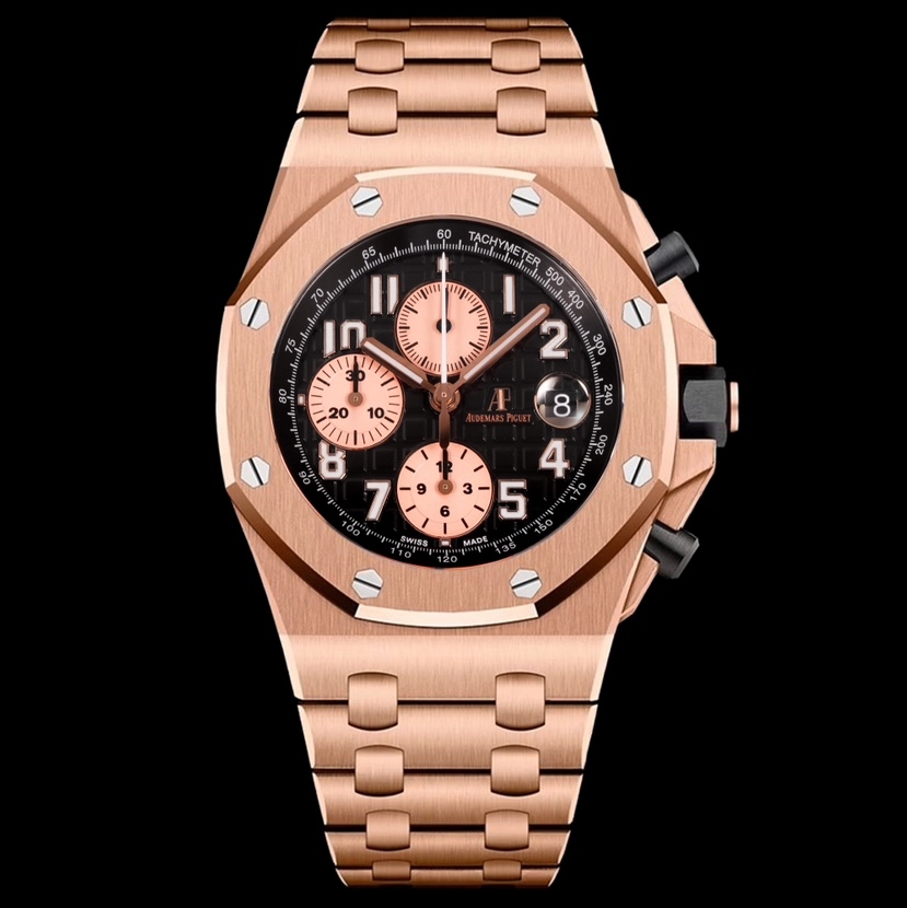 Audemars Piguet-Royal Oak Offshore 26470OR Chronograph 42mm Rose Gold Black/Gold Dials TKF A7750 Automatic