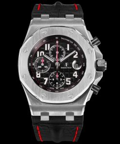 Audemars Piguet-Royal Oak Offshore 26470ST Chronograph 42mm Stainless Steel/Leather Black Dials TKF A7750 Automatic