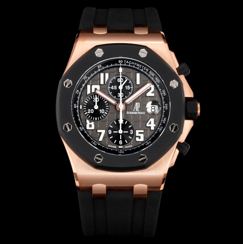 Audemars Piguet-Royal Oak Offshore 26470OR Chronograph 42mm Rose Gold/Rubber Grey/Black Dials TKF A7750 Automatic