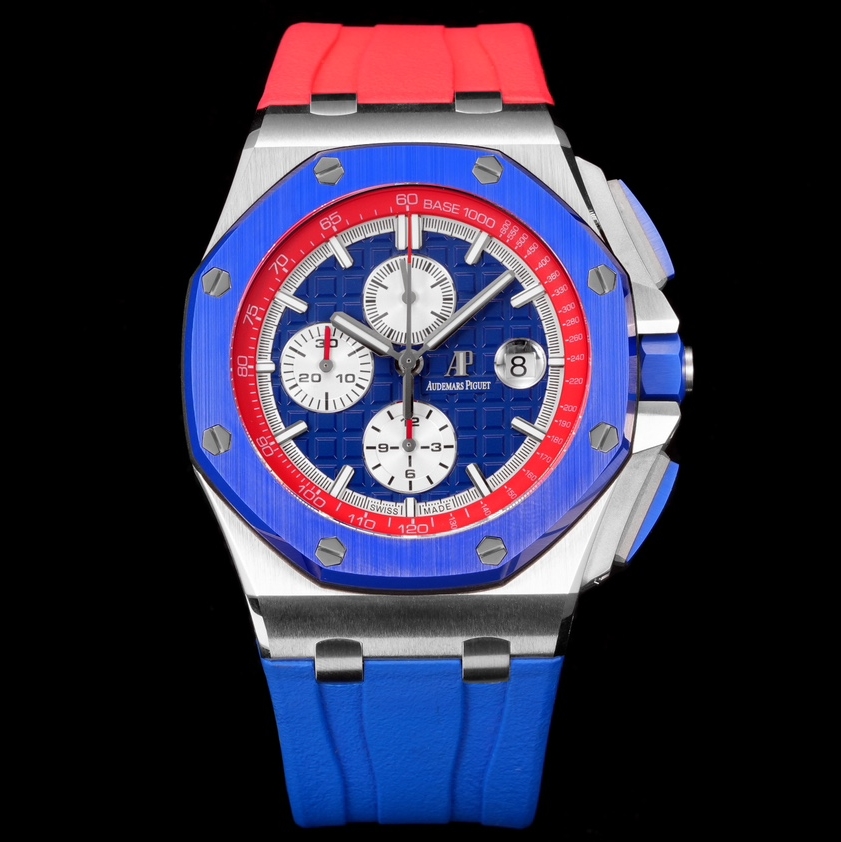 Audemars Piguet-Royal Oak Offshore 26400 Chronograph 44mm Stainless Steel/Rubber Blue Dial TKF A7750 Automatic