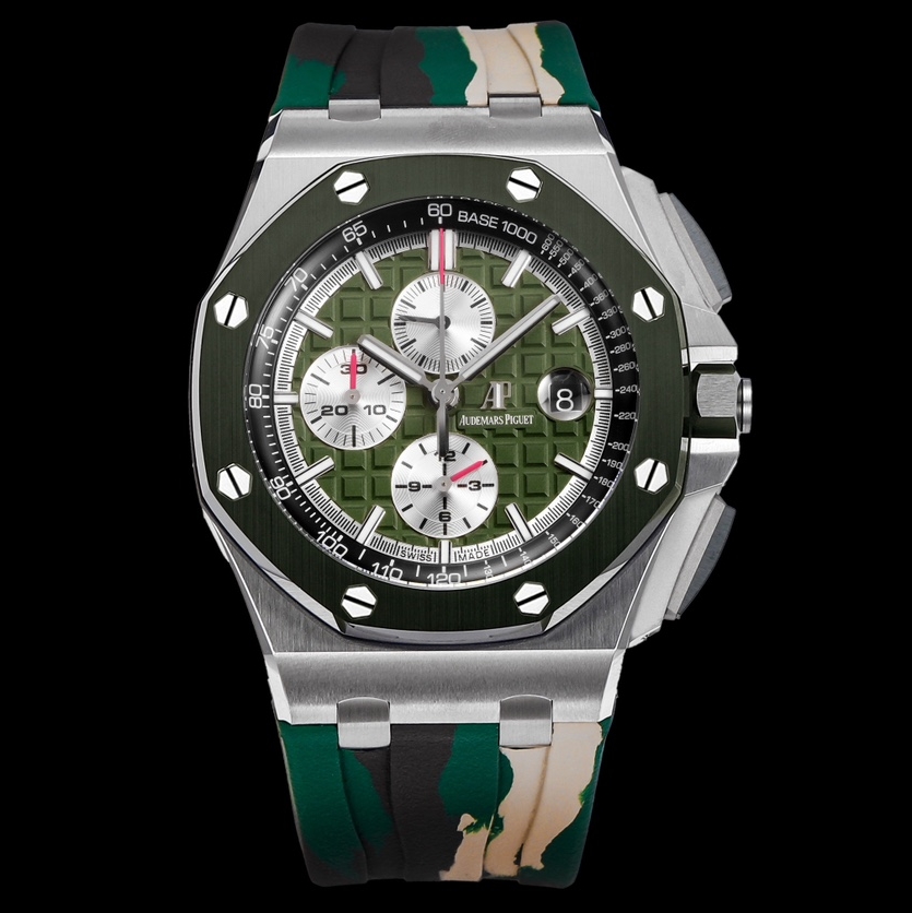 Audemars Piguet-Royal Oak Offshore 26400 Chronograph 44mm Stainless Steel/Rubber Green Dial TKF A7750 Automatic
