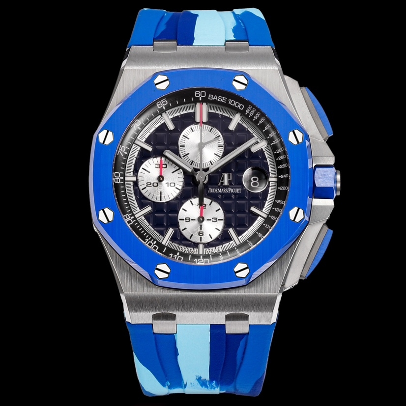 Audemars Piguet-Royal Oak Offshore 26400 Chronograph 44mm Stainless Steel/Rubber Blue Dial TKF A7750 Automatic