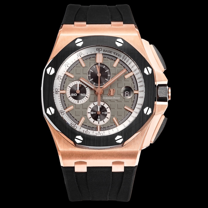 Audemars Piguet-Royal Oak Offshore 26400 Chronograph 44mm Rose Gold/Rubber Grey Dial TKF A7750 Automatic