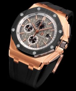 Alternative view of Audemars Piguet-Royal Oak Offshore 26400 Chronograph 44mm Rose Gold/Rubber Grey Dial TKF A7750 Automatic