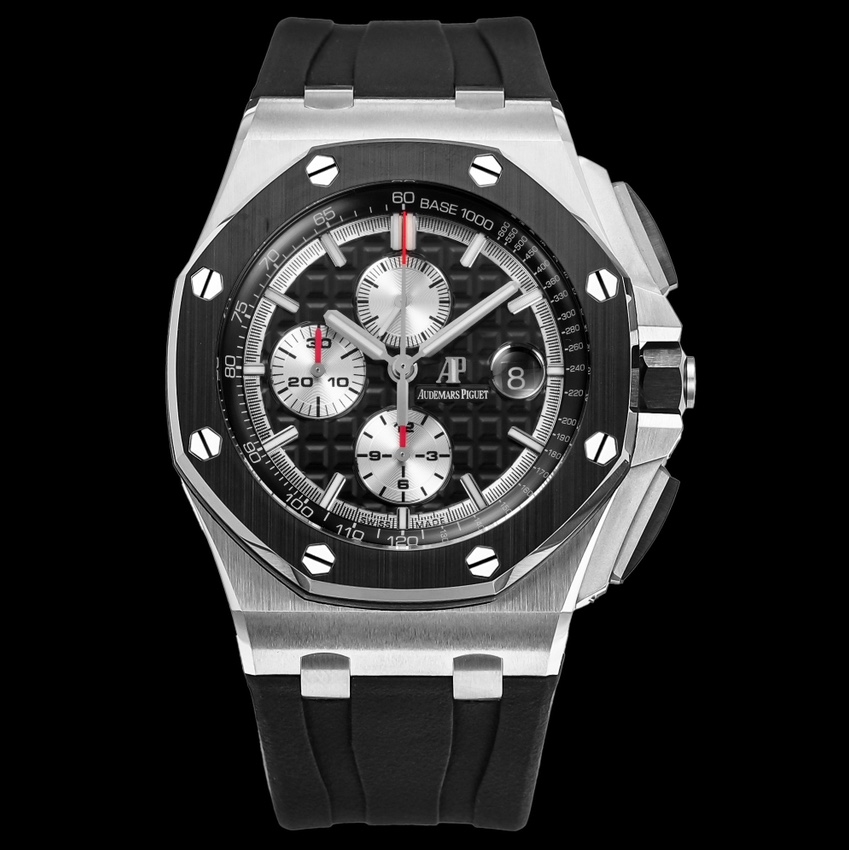 Audemars Piguet-Royal Oak Offshore 26400 Chronograph 44mm Stainless Steel/Rubber Black Dial TKF A7750 Automatic