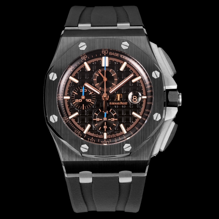 Audemars Piguet-Royal Oak Offshore 26400 Chronograph 44mm DLC/Rubber Black Dial TKF A7750 Automatic