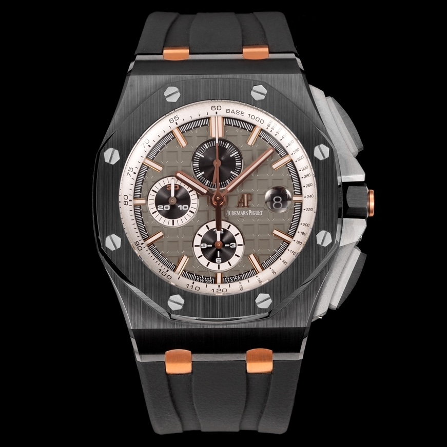 Audemars Piguet-Royal Oak Offshore 26400 Chronograph 44mm DLC/Rubber Grey Dial TKF A7750 Automatic