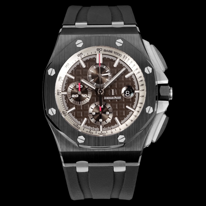 Audemars Piguet-Royal Oak Offshore 26400 Chronograph 44mm DLC/Rubber Brown Dial TKF A7750 Automatic