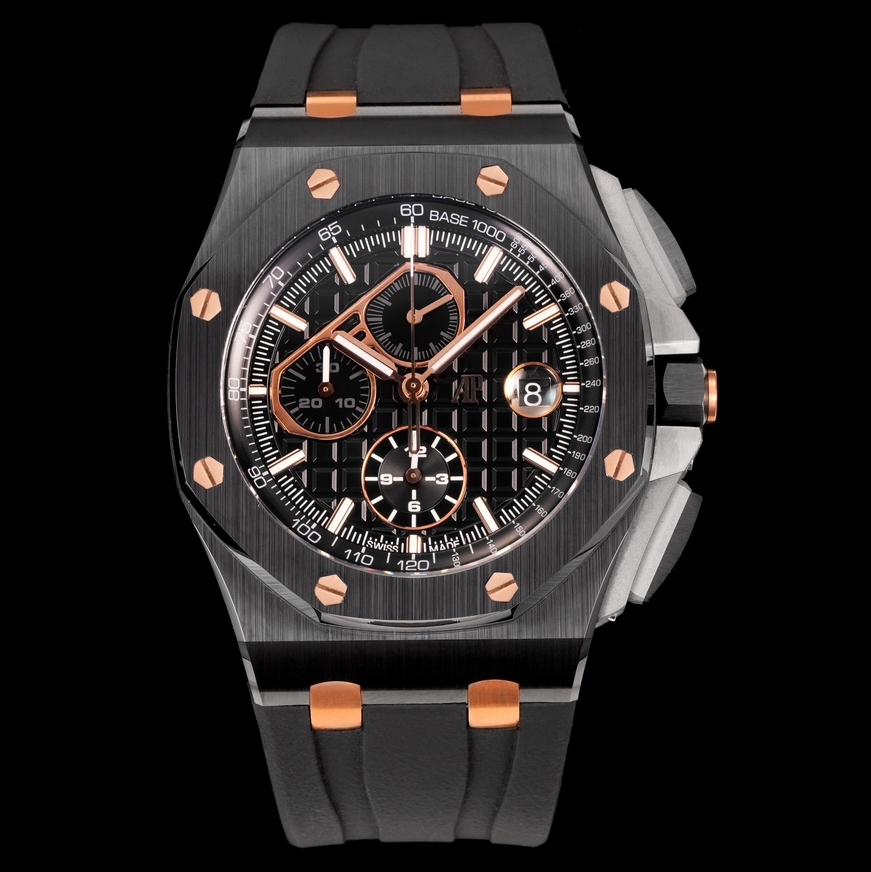 Audemars Piguet-Royal Oak Offshore 26400 Chronograph 44mm DLC/Rubber Black Dial TKF A7750 Automatic