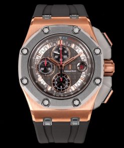 Audemars Piguet-Royal Oak Offshore 26400 Chronograph 44mm Rose Gold/Rubber Grey Dial TKF A7750 Automatic