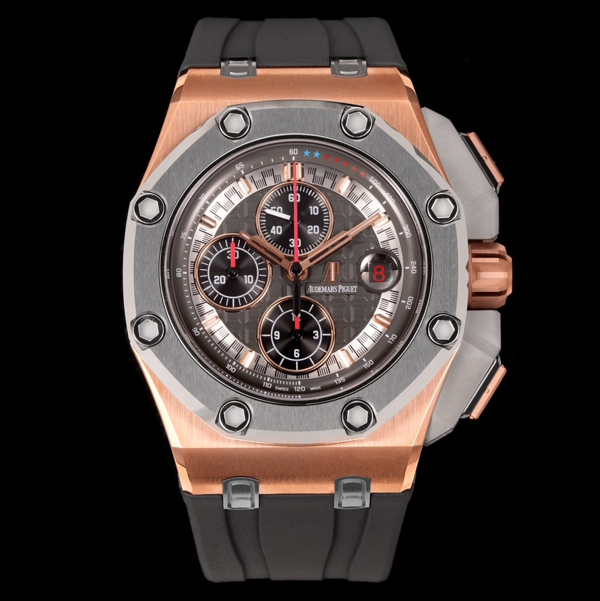 Audemars Piguet-Royal Oak Offshore 26400 Chronograph 44mm Rose Gold/Rubber Grey Dial TKF A7750 Automatic
