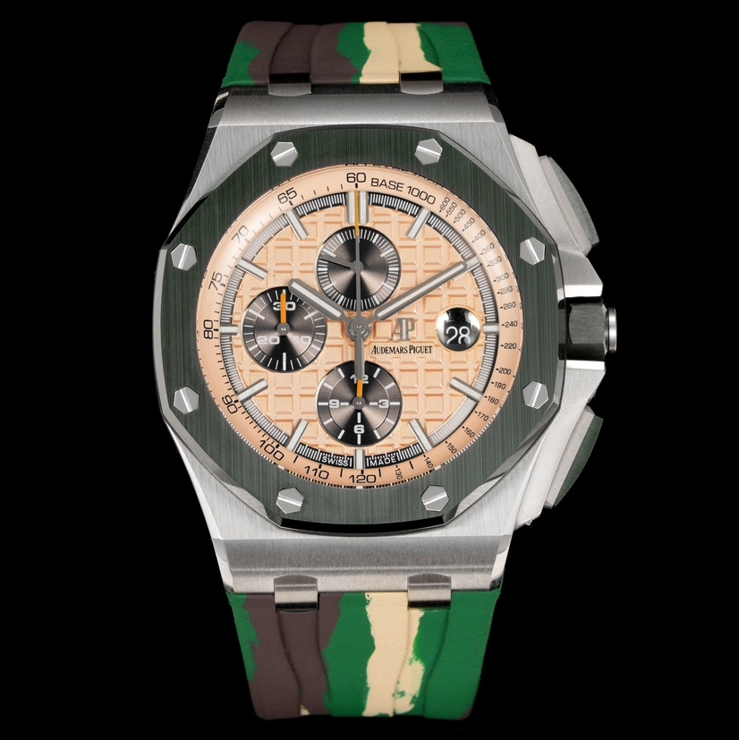 Audemars Piguet-Royal Oak Offshore 26400 Chronograph 44mm Stainless Steel/Rubber Cream Dial TKF A7750 Automatic