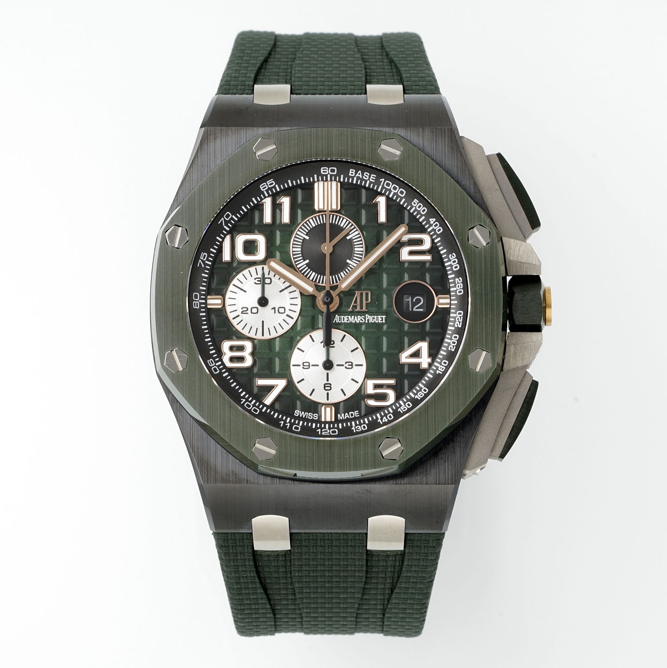 Audemars Piguet-Royal Oak Offshore 26405 Chronograph 44mm Ceramic/Rubber Green Dial APJF Cal.3126 Automatic