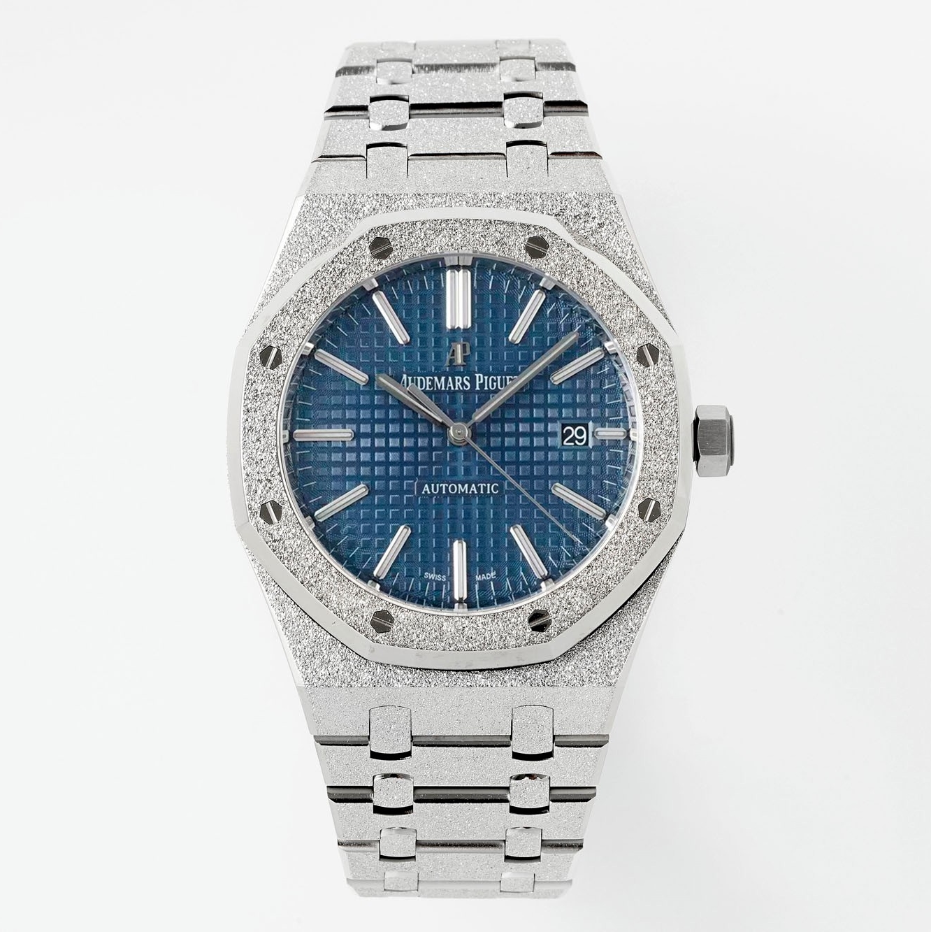 Audemars Piguet-Royal Oak 15410 41mm Frosted Stainless Steel/Steel Blue Dial APSF SA3120 Automatic