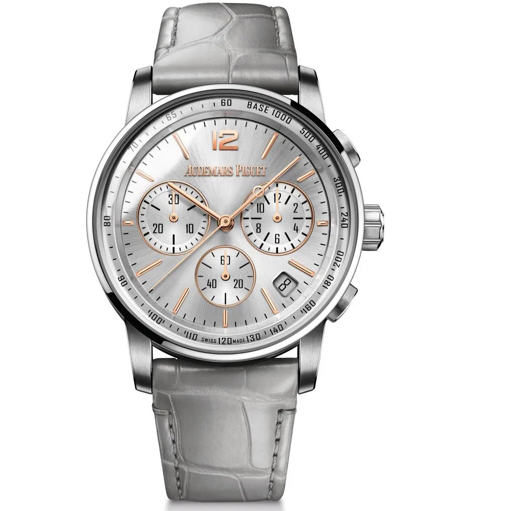 Audemars Piguet-Code11.59 Chronograph 26393 41mm Satinless Steel/Leather Silver Dial APSF SH4401 Automatic