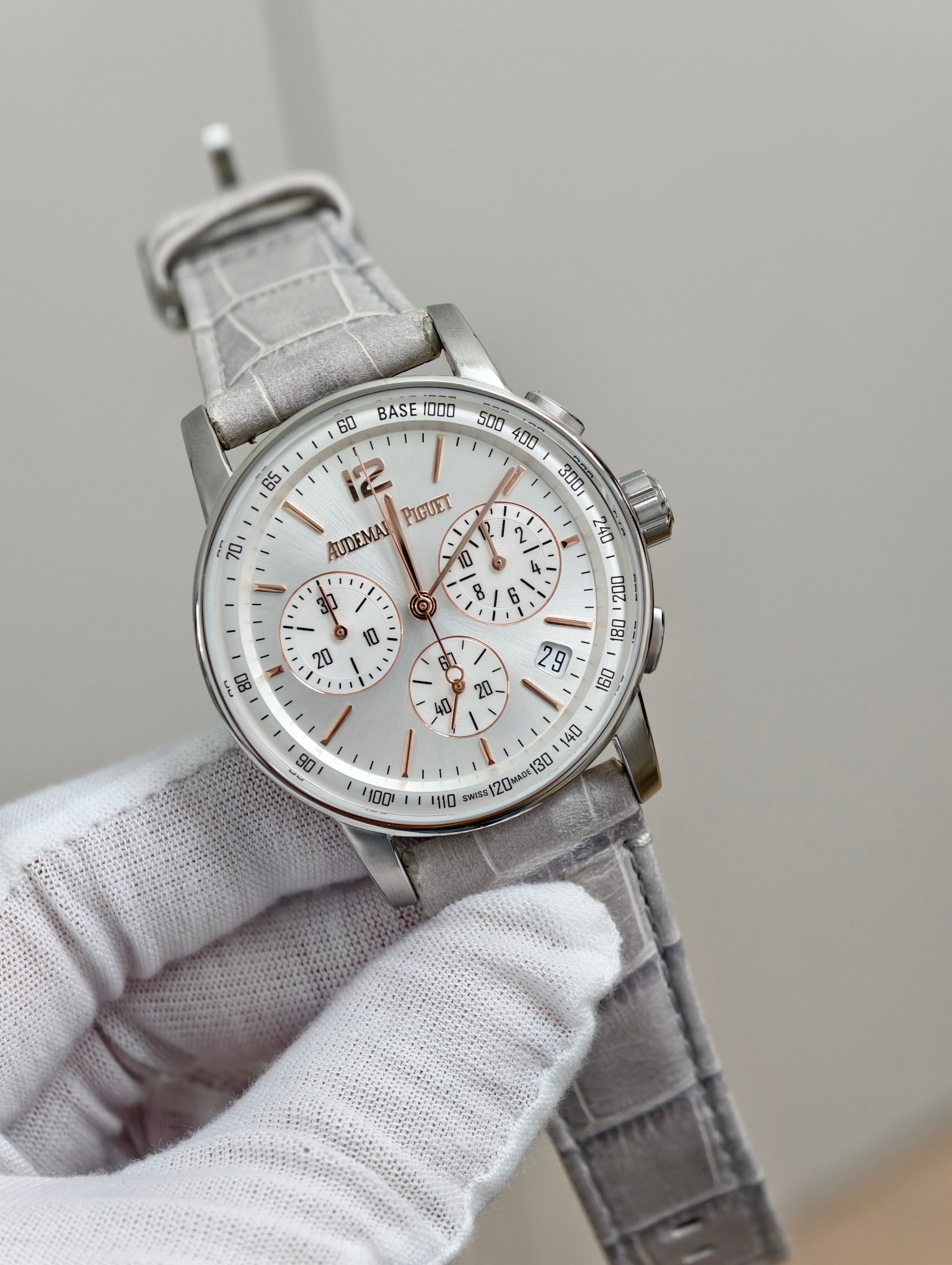 Audemars Piguet-Code11.59 Chronograph 26393 41mm Satinless Steel/Leather Silver Dial APSF SH4401 Automatic - Image 2