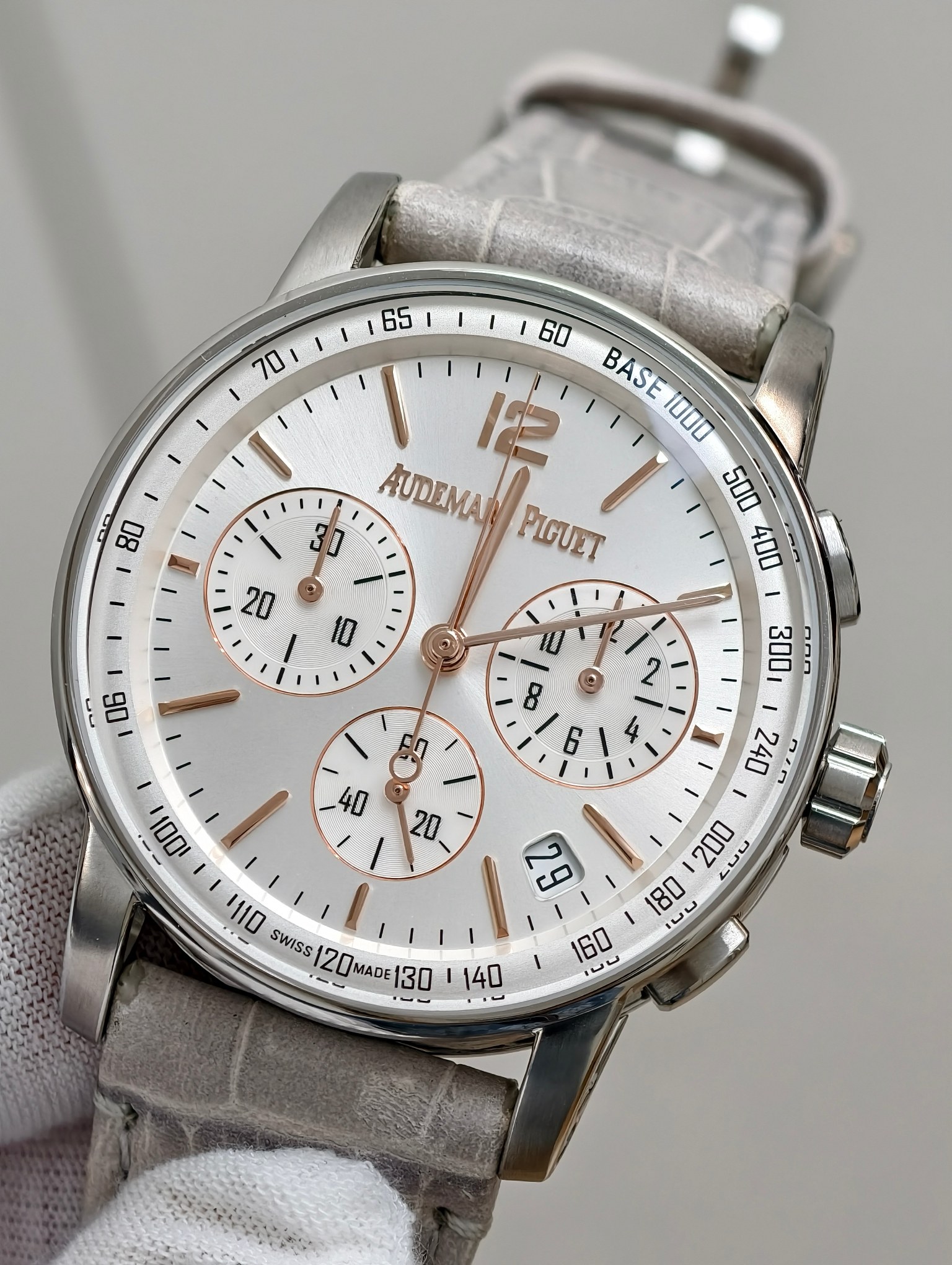 Audemars Piguet-Code11.59 Chronograph 26393 41mm Satinless Steel/Leather Silver Dial APSF SH4401 Automatic - Image 5