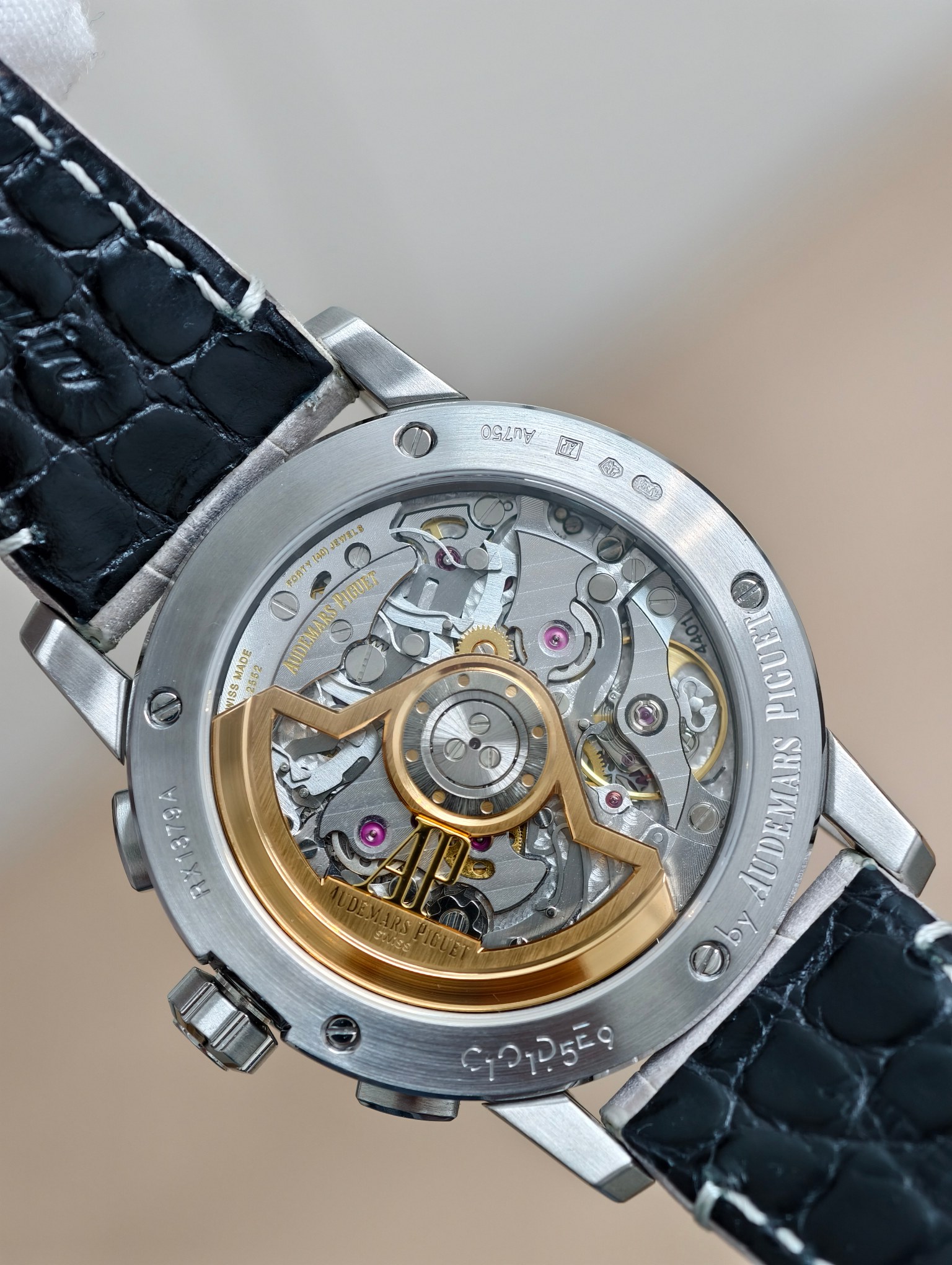 Audemars Piguet-Code11.59 Chronograph 26393 41mm Satinless Steel/Leather Silver Dial APSF SH4401 Automatic - Image 9