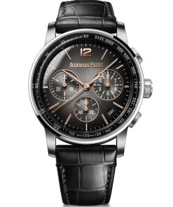 Audemars Piguet-Code11.59 Chronograph 26393 41mm Satinless Steel/Leather Grey/Black Dial APSF SH4401 Automatic