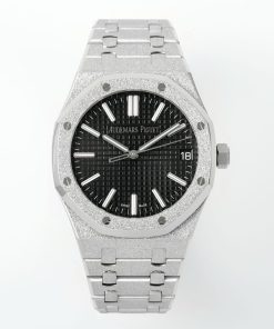 Alternative view of Audemars Piguet-Royal Oak 15510 41mm Frosted Stainless Steel/Steel Black Dial/Stick Markers APSF A4302 Automatic