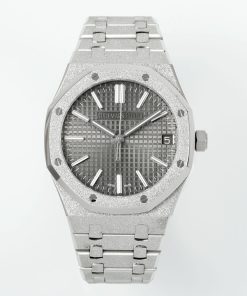 Alternative view of Audemars Piguet-Royal Oak 15510 41mm Frosted Stainless Steel/Steel Grey Dial/Stick Markers APSF A4302 Automatic