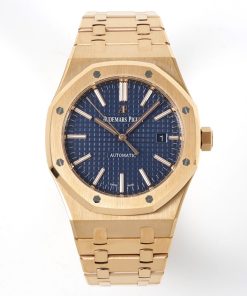 Alternative view of Audemars Piguet-Royal Oak 15400 41mm Rose Gold/Rose Gold Blue Dial/Stick Markers APSF SA3120 Automatic