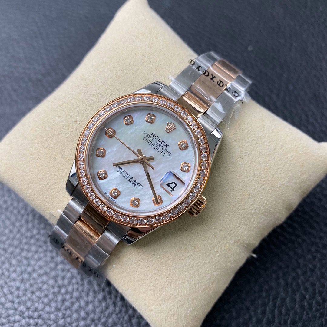 Rolex-Datejust 126281 36mm Diamonds Oyster Rose Gold/Steel Mother-Of-Pearl Dial Diamond Markers EWF VR3235 Automatic - Image 3
