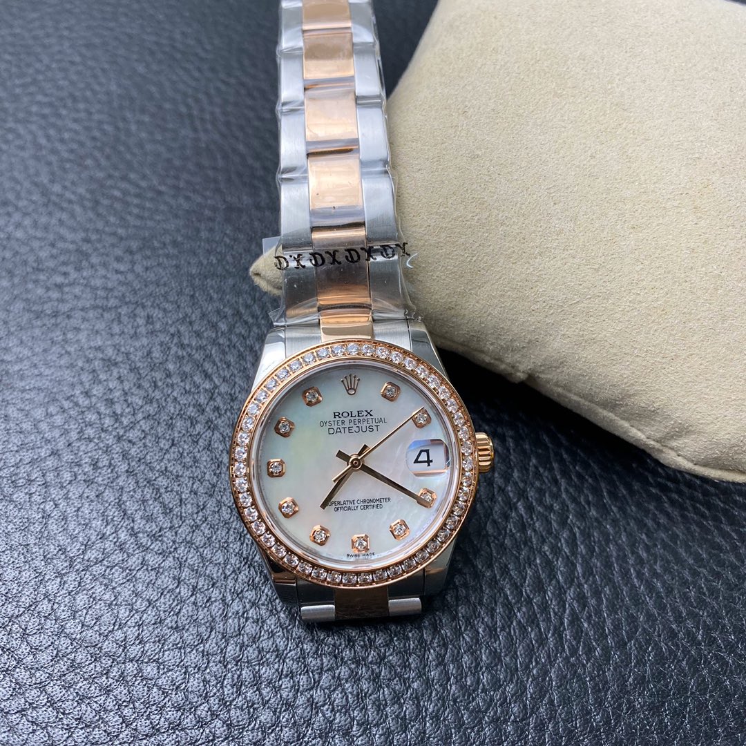 Rolex-Datejust 126281 36mm Diamonds Oyster Rose Gold/Steel Mother-Of-Pearl Dial Diamond Markers EWF VR3235 Automatic - Image 5