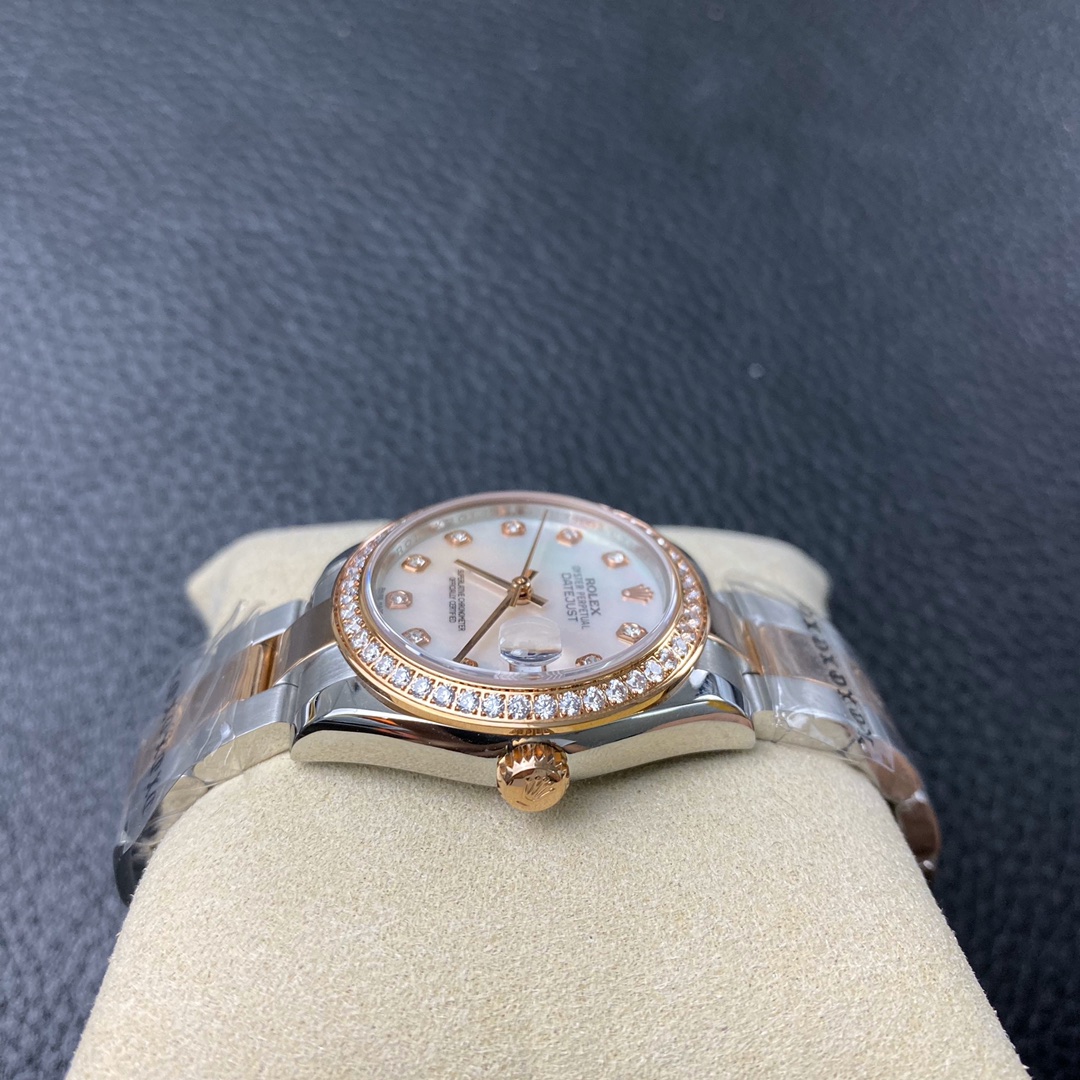 Rolex-Datejust 126281 36mm Diamonds Oyster Rose Gold/Steel Mother-Of-Pearl Dial Diamond Markers EWF VR3235 Automatic - Image 6
