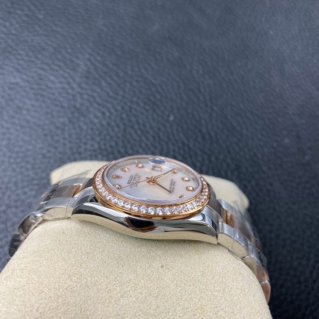 Rolex-Datejust 126281 36mm Diamonds Oyster Rose Gold/Steel Mother-Of-Pearl Dial Diamond Markers EWF VR3235 Automatic - Image 7