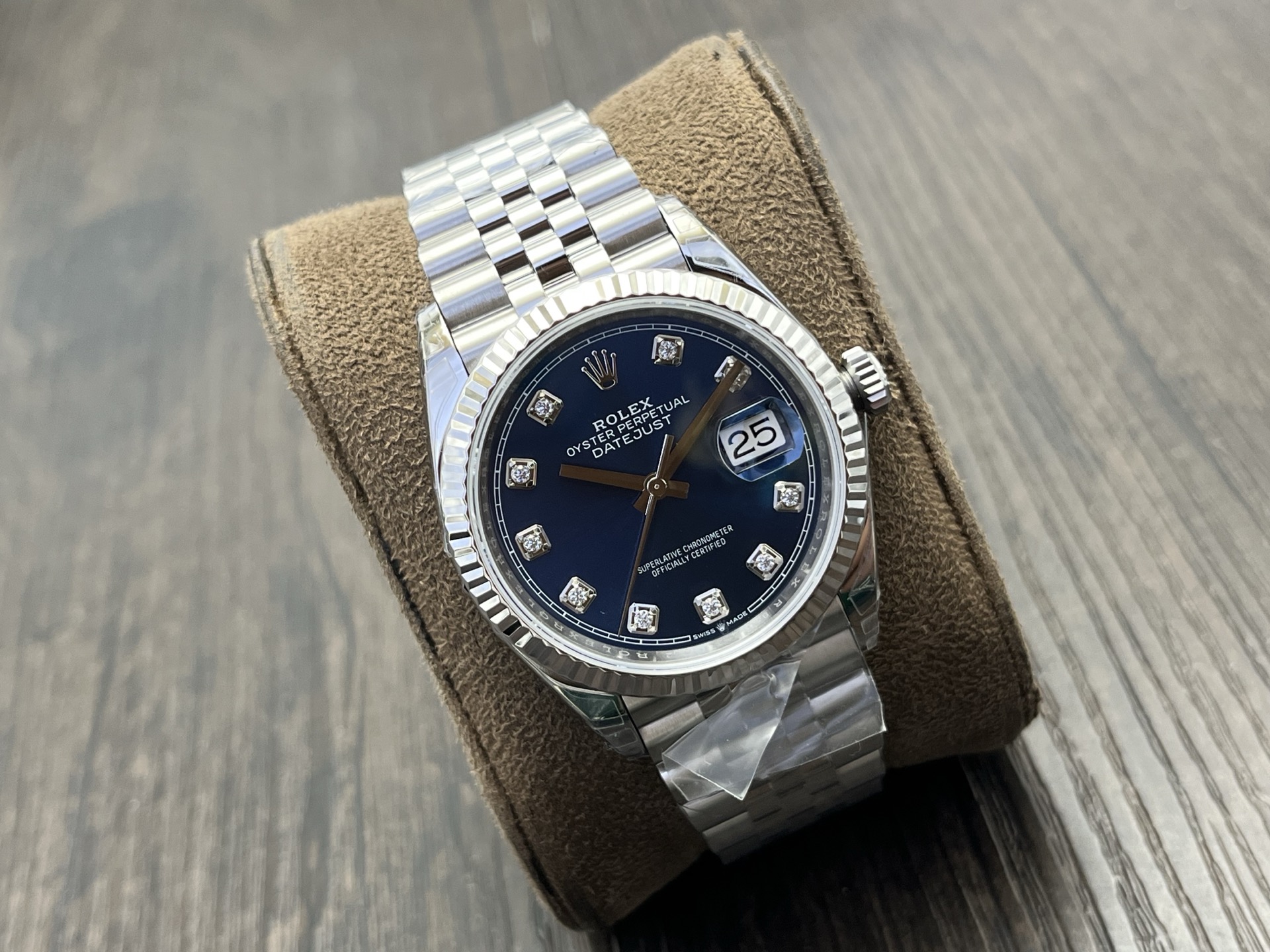 Rolex-Datejust 126334 36mm Jubilee Stainless Steel/Steel Blue Dial Diamond Markers VSF DD3235 Automatic - Image 2