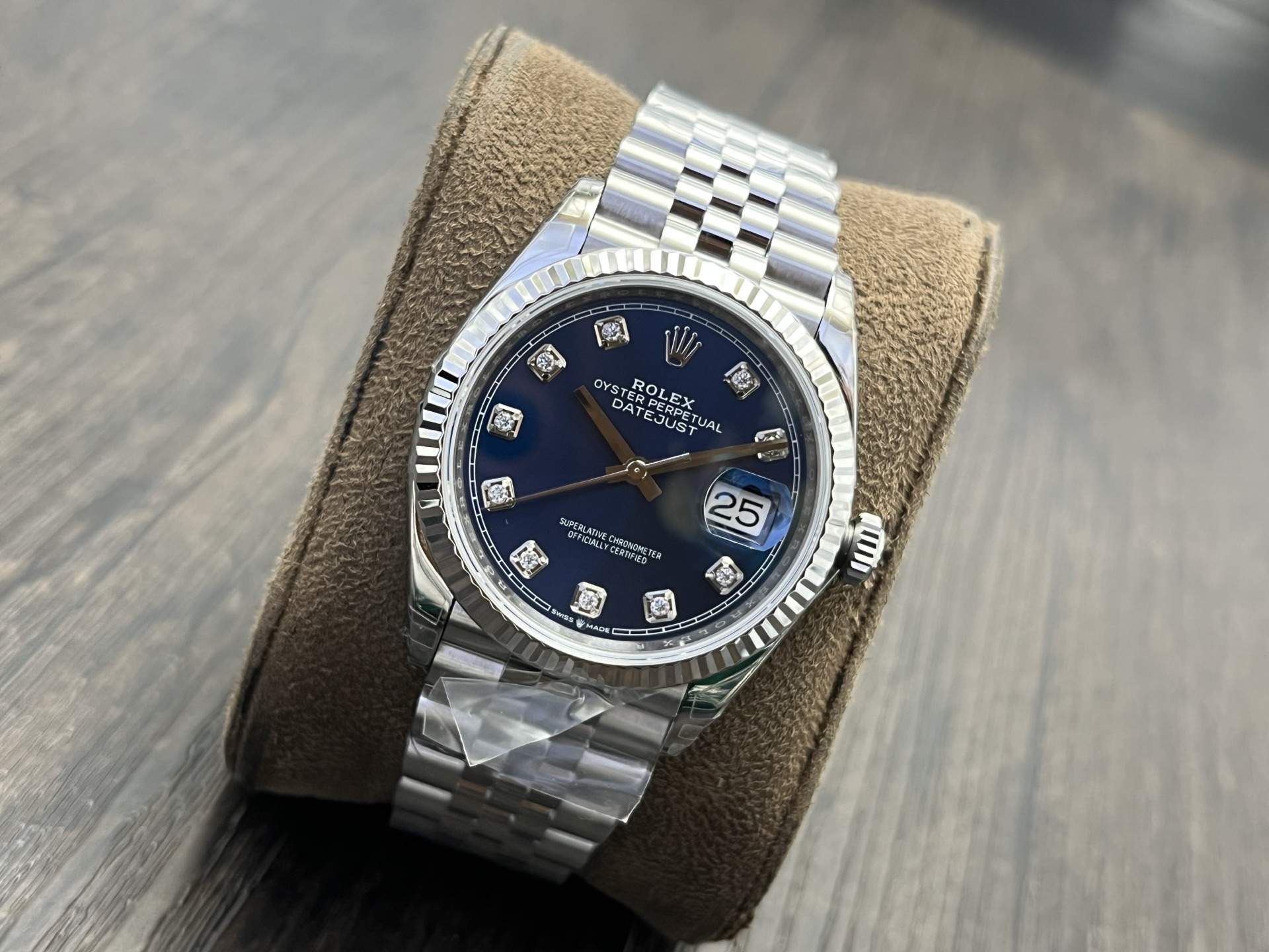 Rolex-Datejust 126334 36mm Jubilee Stainless Steel/Steel Blue Dial Diamond Markers VSF DD3235 Automatic - Image 3